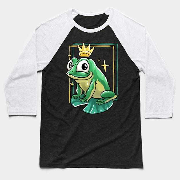 frog prince Baseball T-Shirt by Crow Creations